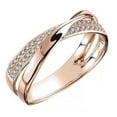 thumbnail image 2 of [Yue Xinghui] Propiedad Intelectual Procesada 1 Anillo De Aleación En Forma De X Simple Y Personalizado Anillo Popular Joyería Oro Rosa No. 8 A ANGGREK Elegant Gorgeous Ring, 2 of 7