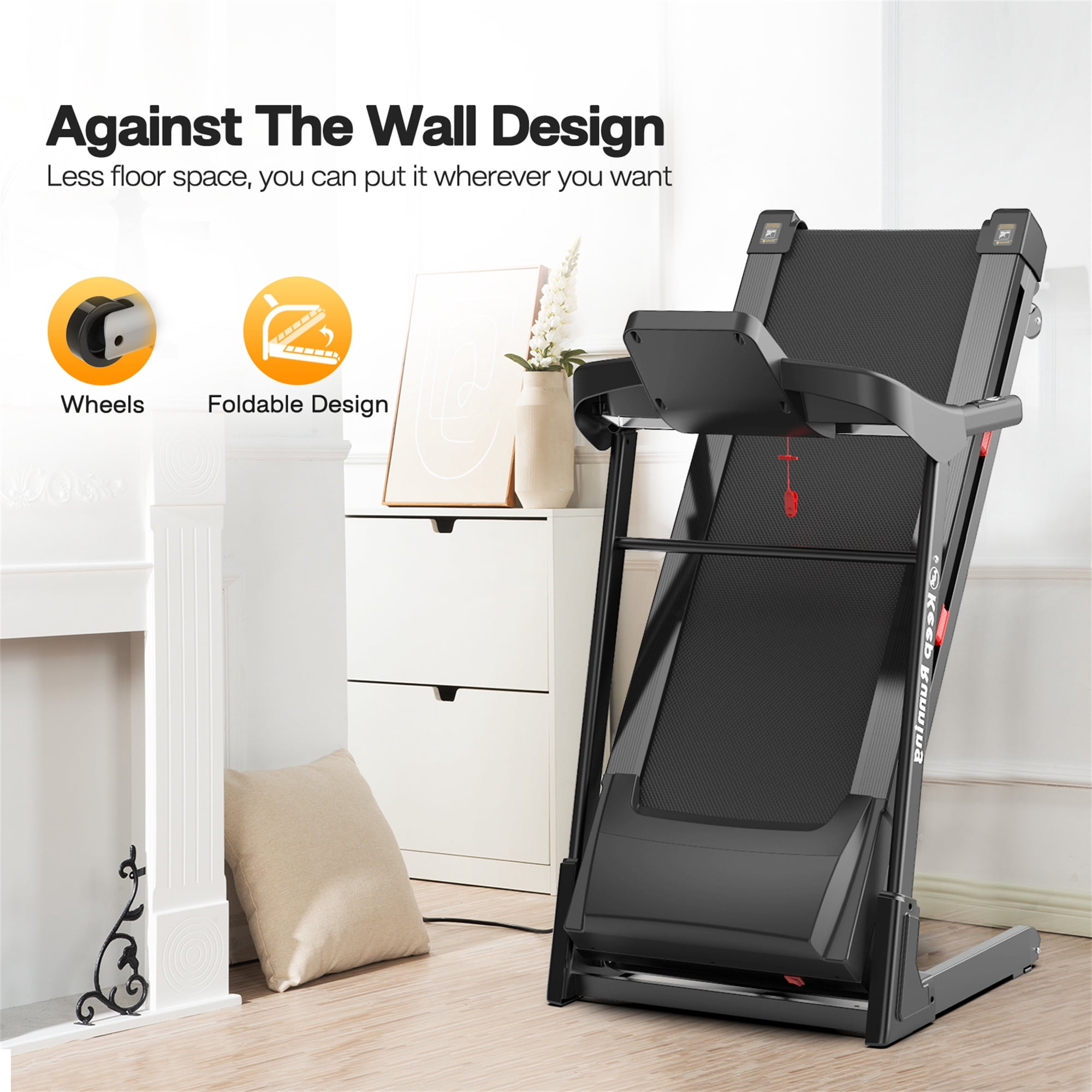 Aukfa Treadmill with Auto Incline, 400 lb Capacity, 3.25 HP Folding Electric Treadmill Running Machine 10 mph Max Speed