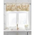thumbnail image 2 of Gold Wheat Linen Curtain Valance for Bedroom/Bathroom/Kitchen/Office/Living/Dining Room Window,Farmhouse Vintage Summer Autumn Crops Pocket Topper Drapes Decorative Cafe Drapery Panel 60"x18", 2 of 6