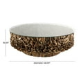 thumbnail image 4 of DecMode Rustic Brown Driftwood Inspired Coffee Table with Tempered Glass, 48"W x 16"H, 4 of 14