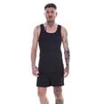 thumbnail image 4 of Keanu Mens Ribbed Cotton Blend Fitted Vest Top (Pack of 6), 4 of 4