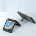thumbnail image 3 of Funda de cuero genuino con textura Mahjong y soporte para Samsung Galaxy Z Flip5 (azul), 3 of 5