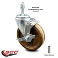 thumbnail image 2 of 5 Inch SS High Temp Phenolic Swivel 3/8 Inch Threaded Stem Caster with Brake SCC, 2 of 2