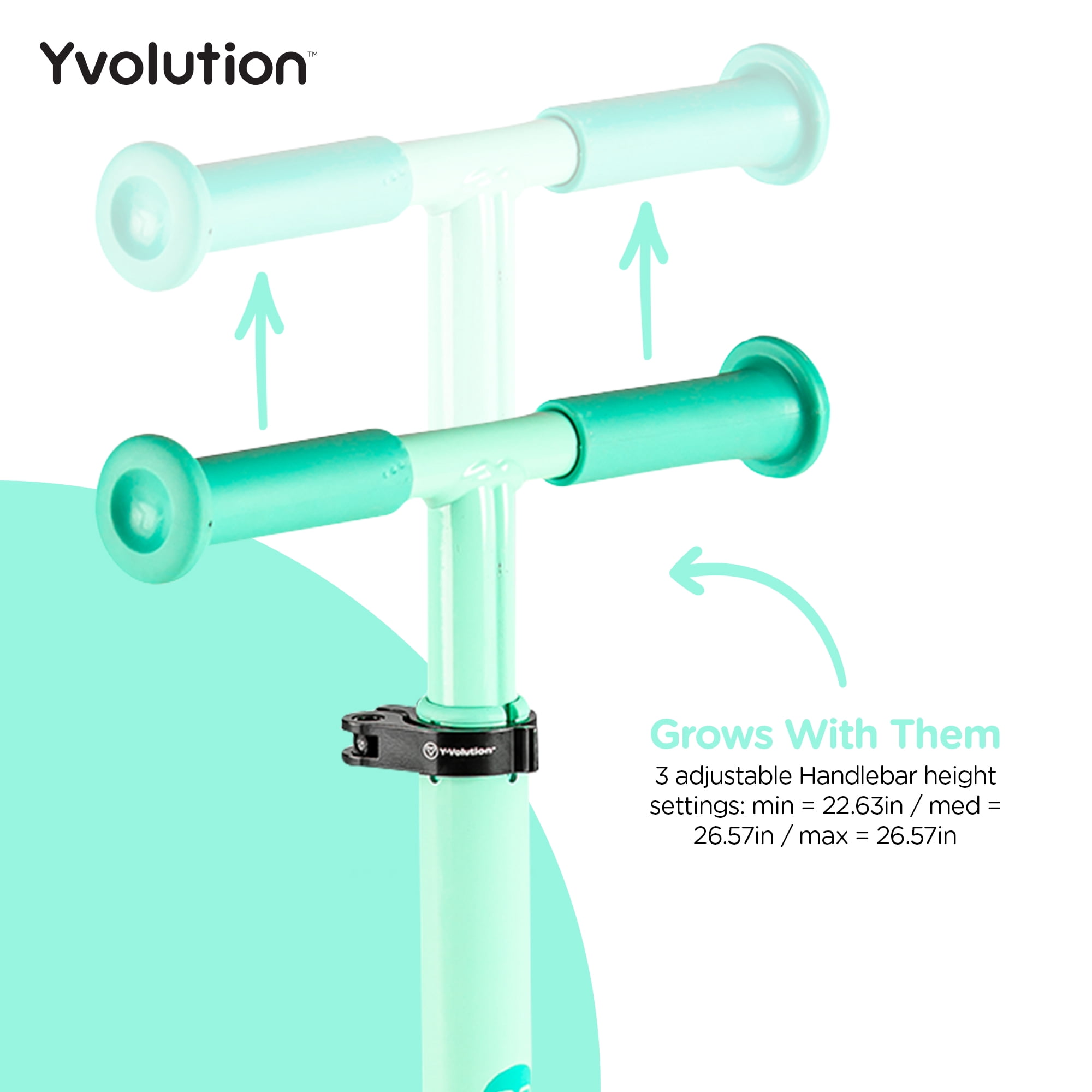 Yvolution Glider Kiwi Green, 3-Wheeled Toddler Scooter, Unisex, Ages 3-8 Years, Light-up Wheels