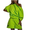thumbnail image 1 of AherBiu Short Jumpsuits for Women Summer Casual Loose Short Sleeve Rompers One-Shoulder Sweat Overalls, 1 of 6