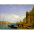 thumbnail image 2 of Félix Ziem 24x19 Black Ornate Framed Double Matted Museum Art Print Titled: Venetian Scene (Late 19th-Early 20th Century), 2 of 5