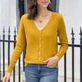 thumbnail image 5 of YDDIAN Womens Cardigans Lightweight Cute Button Down Loose Fit Knit Sweaters V Neck Long Sleeve Fall Casual Y2k Cardigan Ginger XXL, 5 of 5
