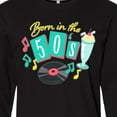 thumbnail image 4 of Inktastic Born in the 50's Record and Music Notes Long Sleeve T-Shirt, 4 of 5
