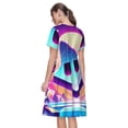 thumbnail image 7 of Lsque Geometry Dash Print Women's Casual Dress T-Shirt Summer Short Sleeve Scoop Neck Swing Dresses, 7 of 7