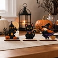 thumbnail image 6 of Halloween Pumpkin Decor 5.5 Inch Wooden Jack O Lantern Stack with Witch Hat Spooky Tabletop Accent for Indoor Holiday Home Display, 1 Pack, 6 of 6