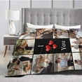 thumbnail image 5 of Personalised Photo Blanket Customized Blanket Picture Blanket Personalised for Kids Adults Birthday Anniversary Wedding Valentines Christmas Personalized Gifts 10 Photos 4 Size, 5 of 6