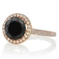 thumbnail image 2 of 1.25 Carat Round Halo Classic Diamond and Black Diamond Engagement Ring on 10 Rose Gold, 2 of 2
