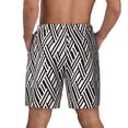 thumbnail image 4 of Uemuo Black White Stripes Pattern Mens Swim Trunks Quick Dry Board Shorts with Mesh Lining, Stretch Beach Shorts Quick Dry No-Chafing Board Shorts-3X-Large, 4 of 9