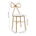 thumbnail image 2 of Modern Vanity Chair Stool, Dressing Table Desk Makeup Girl Chair w/Butterfly Bow Backrest, Side Table Seat for Girl Daughter Room Bedroom Living Room Home Commercial Salon Party Cafe, 2 of 25