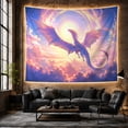 thumbnail image 6 of Dragon Soaring Through With Cloud Filled Sky At, Mystical Fantasy for Space Lovers, Galaxy Room Decor, Graduation Gift, Tapestry Wall Hanging for Bedroom and Dorm, 6 of 7