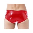thumbnail image 2 of iiniim Men Patent Leather Briefs Low Rise Drawstring Boxer Shorts Clubwear Red XXL, 2 of 7
