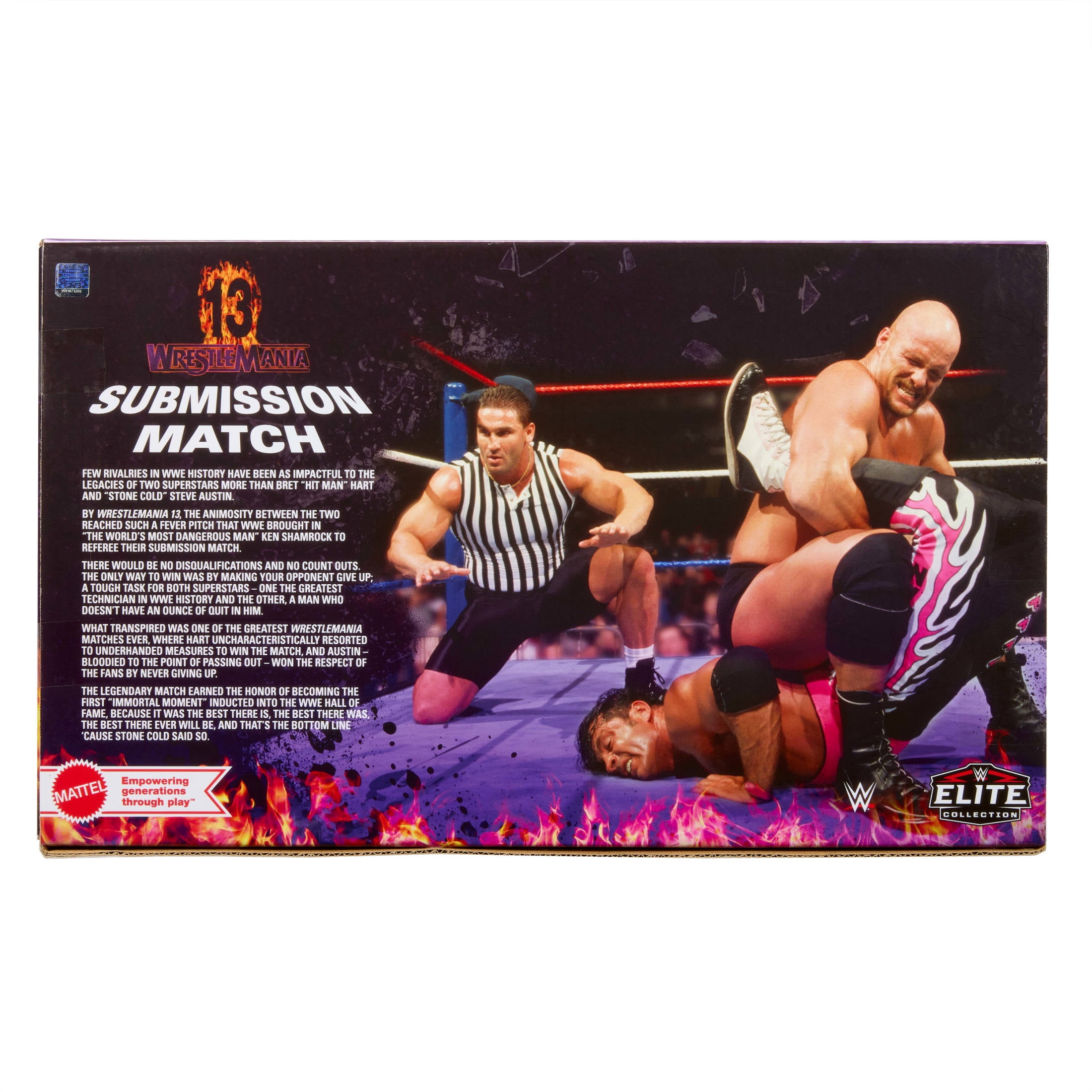 WWE Elite Legacy Submission Match 3 Action Figures & Accessories Set, 6-inch Collectible (Styles May Vary)