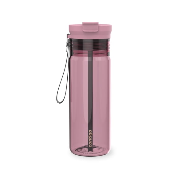 Contigo DualSip Plastic Water Bottle with Carrying Strap and 2-Way Lid, 24 oz (709 ml) – 100% Leak-Proof, Durable, Lightweight, BPA-Free Tritan, Dishwasher Safe