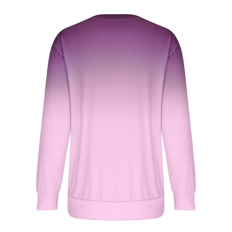 XFLWAM Womens Crew Neck Color Block/ Solid Sweatshirts Tops Long