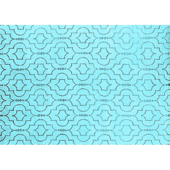 Ahgly Company Indoor Rectangle Solid Light Blue Modern Area Rugs, 2' x 5'