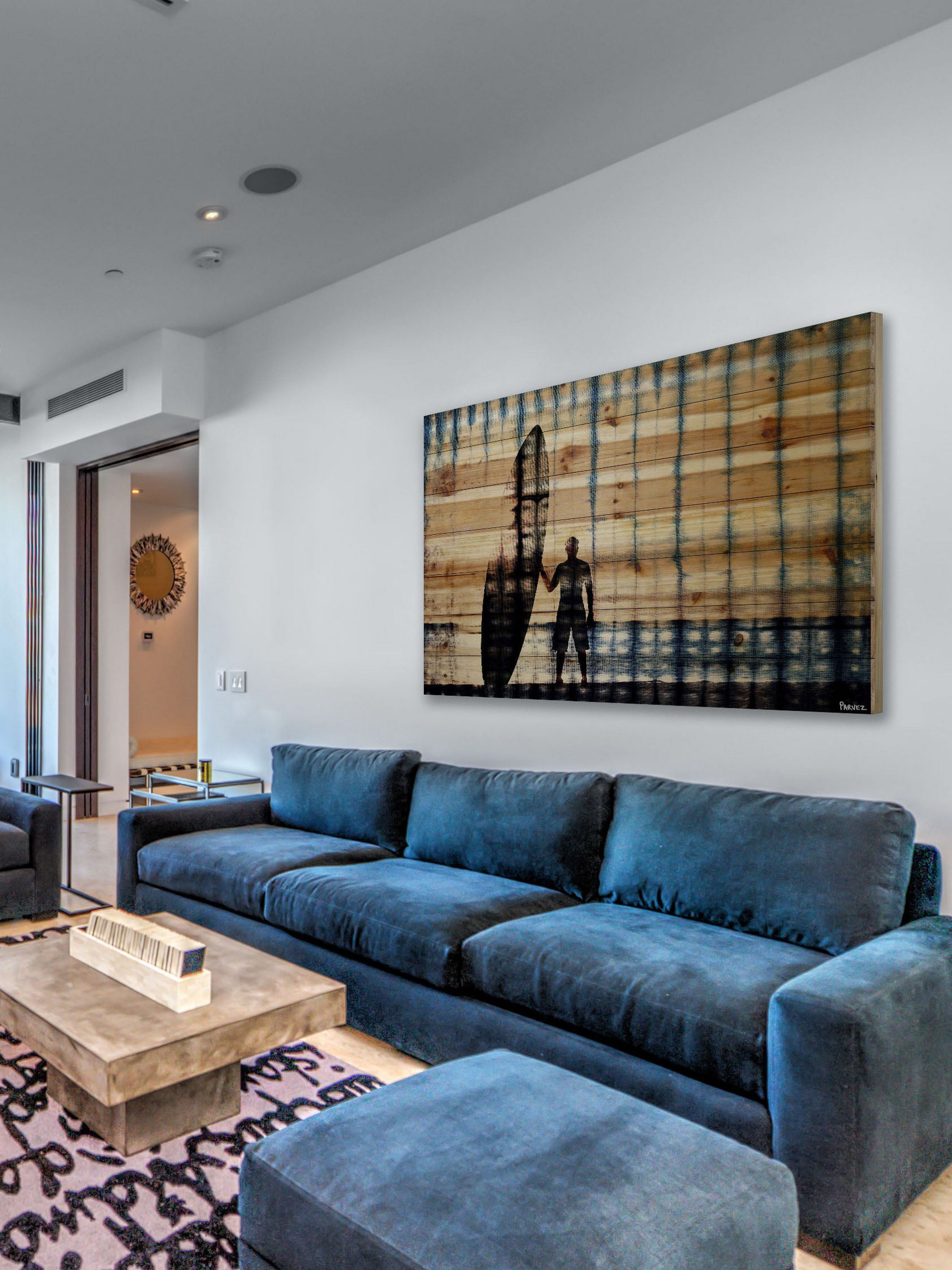 Parvez Taj Surf at Dusk Pinewood Wall Art, 20" x 30"