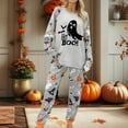 thumbnail image 2 of Pajamas for Women Set 2 Piece Halloween Pumpkin Ghost Print Long Sleeve Jogger Pants Sets Women Pjs Sets, 2 of 4