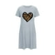 thumbnail image 4 of Camisón corto de talla grande para mujer, camisón de manga corta con estampado de pecho a la moda, camisón para mujer, 4 of 5