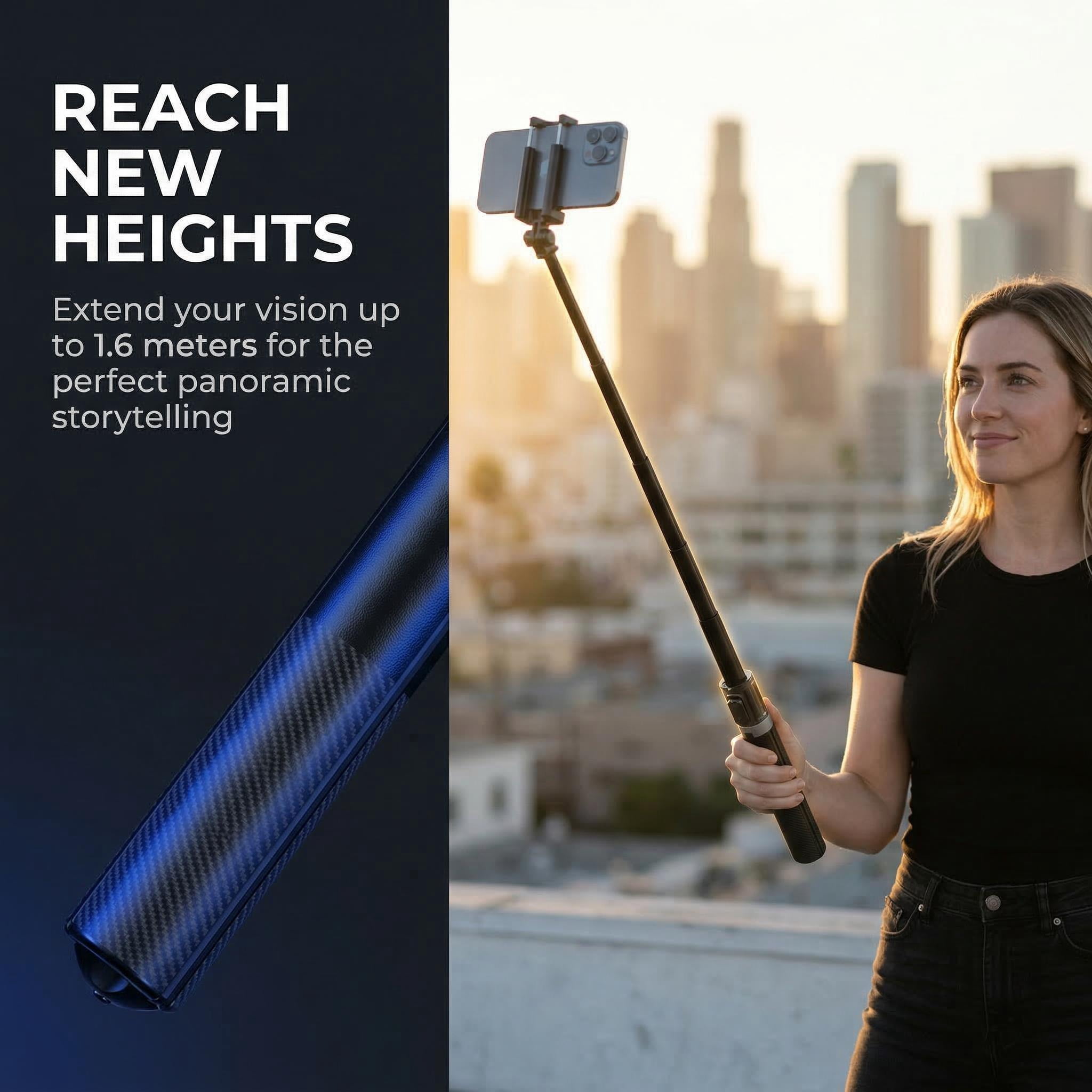 69-inch Multi-Function Smartphone Tripod and Selfie Stick (with Wireless Remote) — Ultra-Lightweight Telescopic Stand, Ideal for Streaming, TikTok, Zoom, and Vlogging