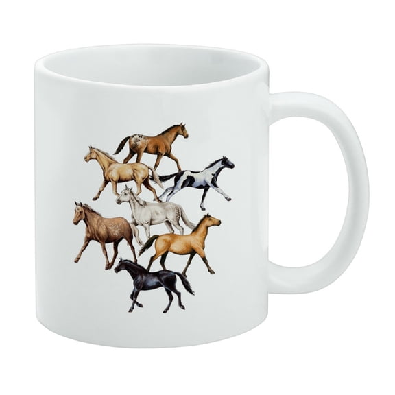 Horses of Different Colors White Mug