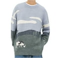 thumbnail image 2 of Lolmot Mens Cow Grassland Sweater Vintage Oversize Knitted Sweater Long Sleeve Round Neck Knitted Pullover Jumper, 2 of 5