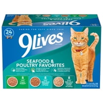 9Lives Seafood & Poultry Favorites Wet Cat Food Variety pack, 5.5 oz. Cans (Pack of 24)