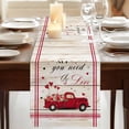 thumbnail image 3 of Table Runners 72 Inches Long Dress Scarves, Valentine's Day Farmhouse Kitchen Table Runner, Coffee Tablerunners, Love Heart Roses Romantic Wooden 16x72 Inch, 3 of 9