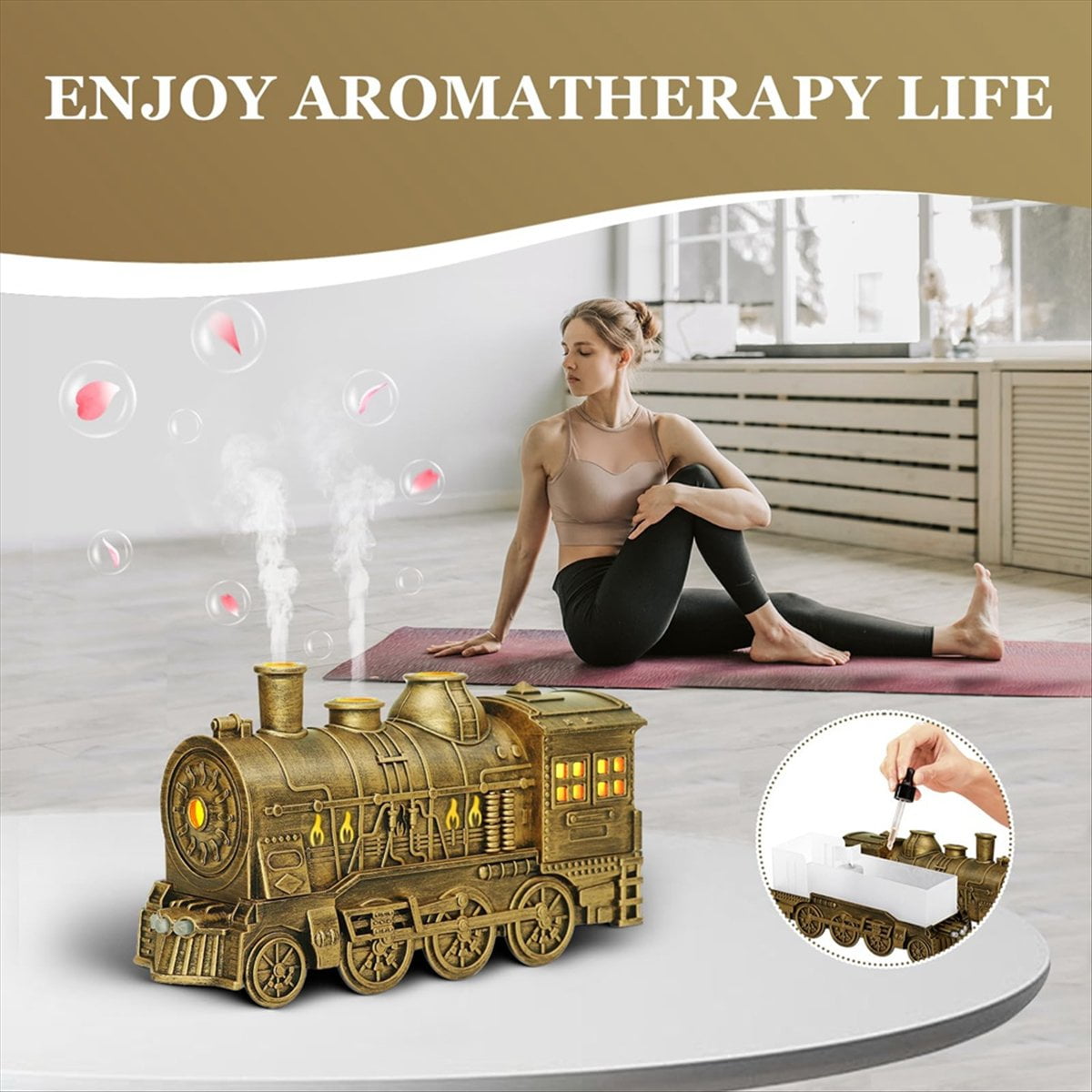 Remote Control Humidifier Train Diffusers for Essential Oils Aroma Diffuser for Bedroom Home US Plug