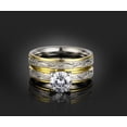 thumbnail image 3 of Womens Zircon Rings Set 316L Stainless Steel Double Layer Bridal Ring Round Shape Elegant Design Special Occasions, 3 of 4