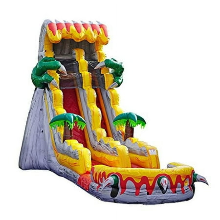 JumpOrange 19’ T-Rex Commercial Grade Water Slide with Splash Pool for Kids and Adults (with Blower), Outdoor Indoor, Wet Dry Use, Tall Inflatable