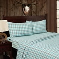 thumbnail image 4 of Sleepdown 100% Cotton Flannel Sheets Twin Size Bed Sheets Set with Deep Pockets, Brushed Flannel with Elastic Fitted Sheet Set, Soft & Cozy Sheets - 3 Piece Bedding and Pillowcase set - Green Plaid, 4 of 6