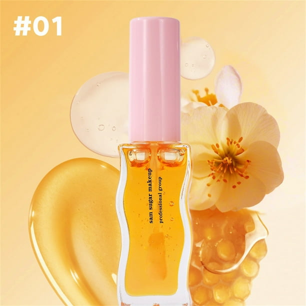 Fruit Honey Moisturizing Temperature Liquid Lipstick, Honey Color Long Lasting Moistourizing Lip Makeup Lip Oil 8ml