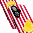 thumbnail image 2 of Retro Lemon Slice Phone Case, Red and White Striped Summer Aesthetic Phone Protective Cover for iPhone 16 15 14 13 12 11 Pro Max Mini Plus, 2 of 6