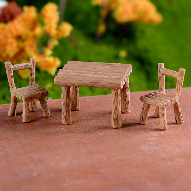 Micro Paisaje Macetas para flores plantas equipos de riego automático 3pcs mesa de la silla Sharpla Decoración micro del paisaje