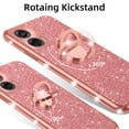 thumbnail image 4 of for Motorola Moto G Stylus 5G 2024 Phone Case with Ring Stand Lanyard Strap, Cute Glitter Girly Women Protection Shockproof 2-Layer Protective Cover - Rose Gold, 4 of 7
