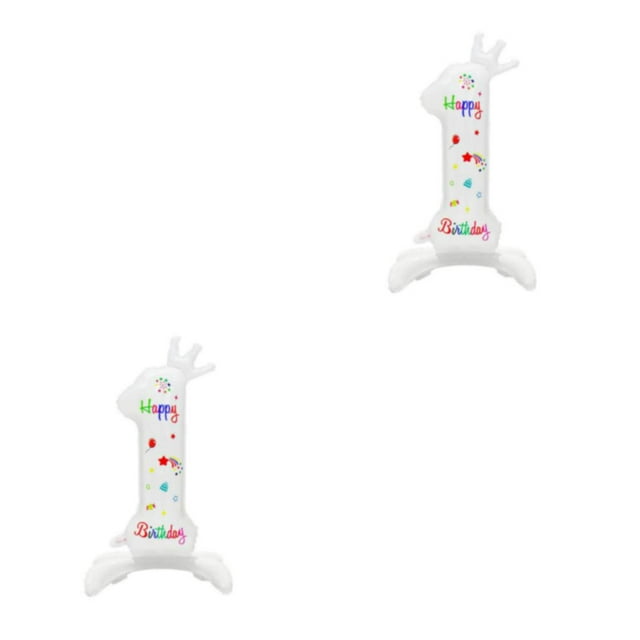 Baohd Atmosphère Magique avec Ballons en Aluminium Numérique Blanc Chiffres Multiples Numéro 1 2Ensemble