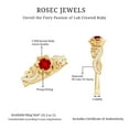 thumbnail image 5 of Rosec Jewels Lab Grown Ruby Floral Ring with Diamond for Women - Nature Inspired Ring, 14K Yellow Gold, US 3.50, 5 of 8