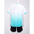 thumbnail image 4 of Sinleey Kids Boys Jerseys Shirts and Shorts Set Basketball Football Exercise Sportswear White 3XS, 4 of 7