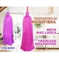 thumbnail image 3 of Paquete 3 Trapeadores De Microfibra Española SANRAM Máxima Absorción Color Variados Fácil De Exprimir Ligeros Con Un Mango Laminado Largo Ergonómico Y Ligero, 3 of 7