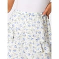 thumbnail image 5 of Unique Bargains Jupe Midi en Chiffon à Taille Élastique pour Femmes Beige L, 5 of 5