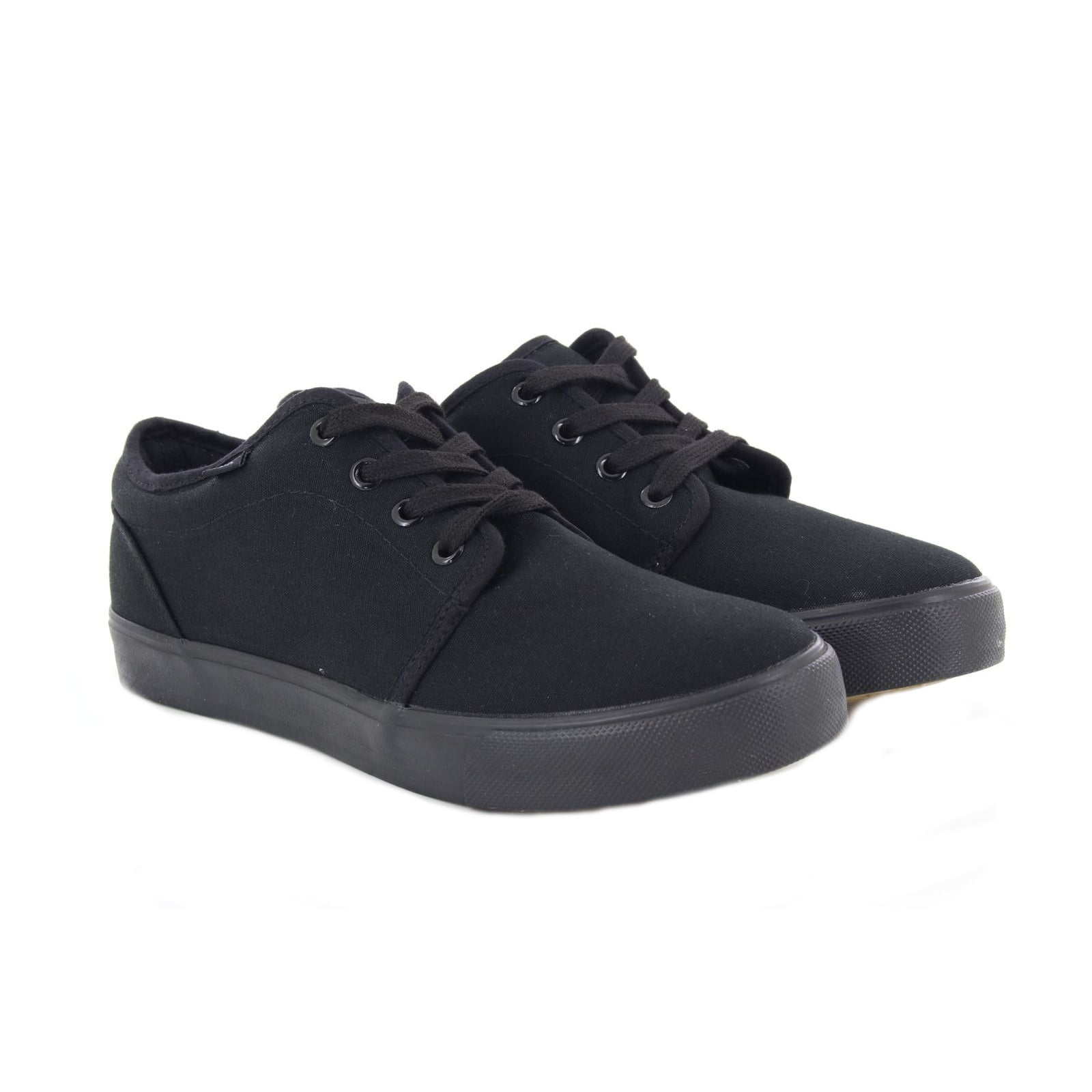 Dek Boys 4 Eye Black Canvas Deck Shoes