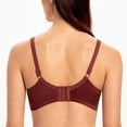 thumbnail image 3 of MELENECA Women's Full Coverage No Padding Plus Size Minimizer Underwire Bra Cabernet Red 42B, 3 of 5