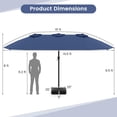 thumbnail image 3 of BECOMFORT 15Ft Large Double Side Patio Umbrella w/Base Included, Extra Large Outdoor Umbrella w/ 12 Metal Ribs, Air Vents, Crank System & Sand Bags, Twin Umbrella For Garden Backyard Pool (Navy), 3 of 18
