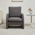thumbnail image 2 of Youdao Modern Accent Chair, Sherpa Upholstered Armchair, Cozy Lambswool Fabric Lounge Chair with High Back & Armrests, Comfy Single Sofa for Living Room, Bedroom, Small Spaces, Grey, 2 of 9