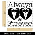 thumbnail image 2 of Mr and Mr Always and Forever Wedding Tuxedo Hearts Self-Inking Rubber Stamp Ink Stamper - Pink Ink - Small 1 Inch, 2 of 7